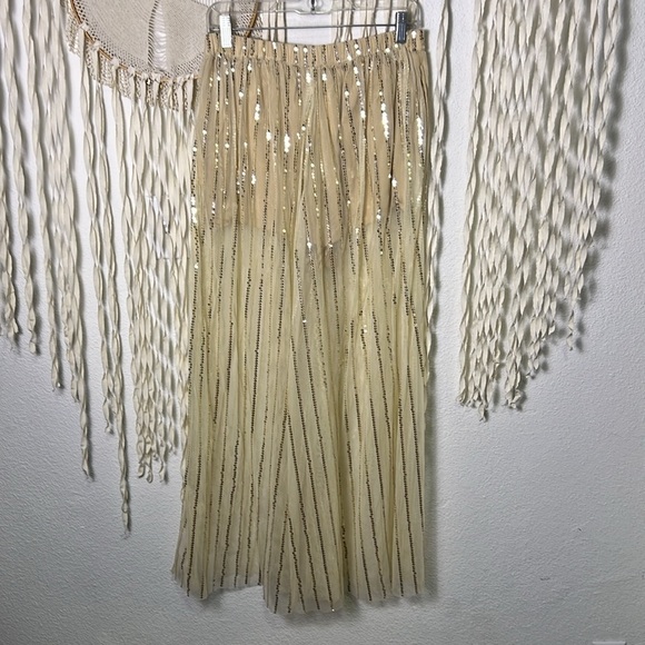 New Romantics | Free People Pull On Sequin Wide Leg Pants with Boy Shorts S - Picture 6 of 11